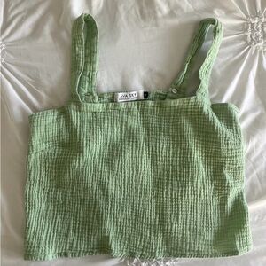 Ava Sky Light Green Textured Camisole